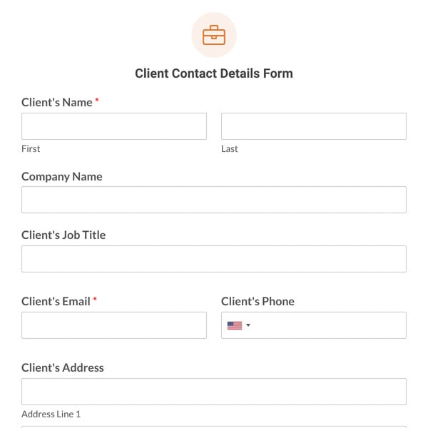 Client Contact Details Form Template