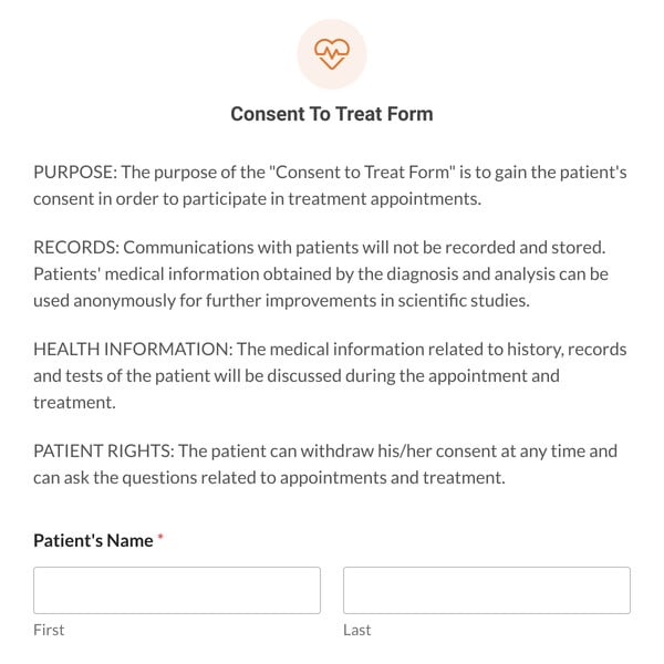 Consent To Treat Form Template