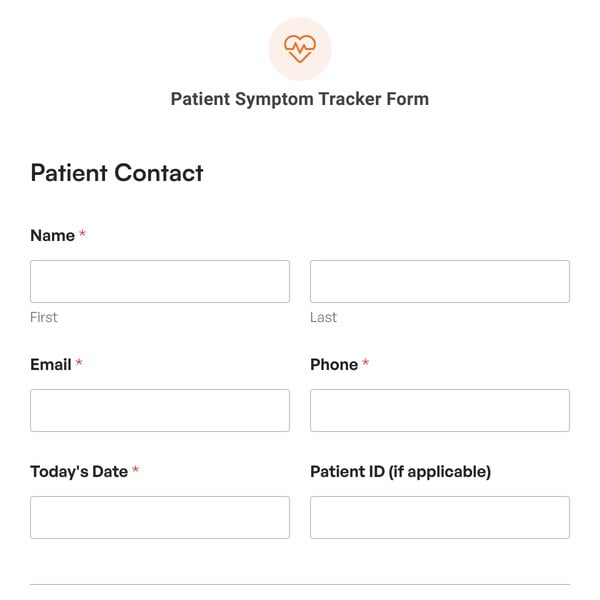 Patient Symptom Tracker Form Template