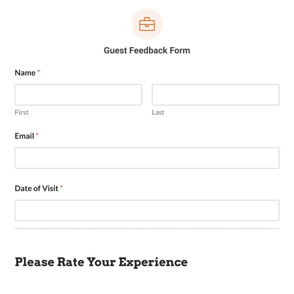 Guest Feedback Form Template