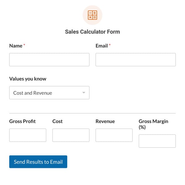 Sales Calculator Form Template