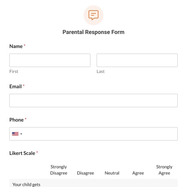 Parental Response Form Template