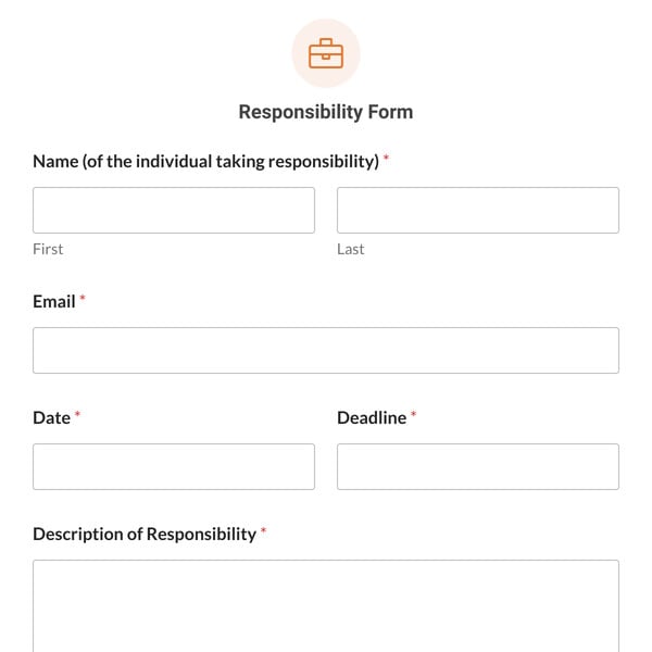 Responsibility Form Template