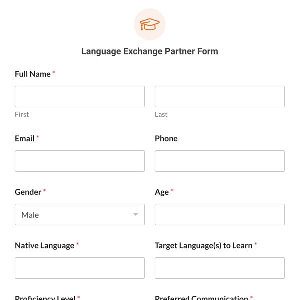 Language Exchange Partner Form Template