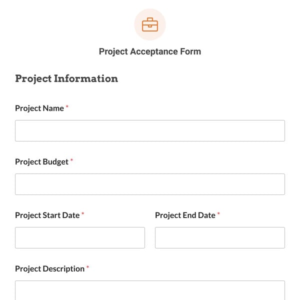 Project Acceptance Form Template