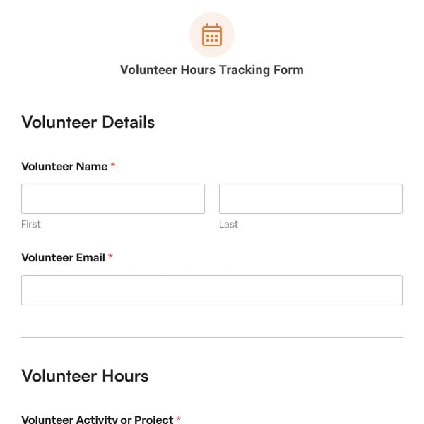 Volunteer Hours Tracking Form Template