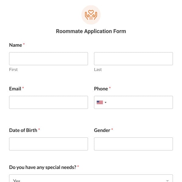 Roommate Application Form Template