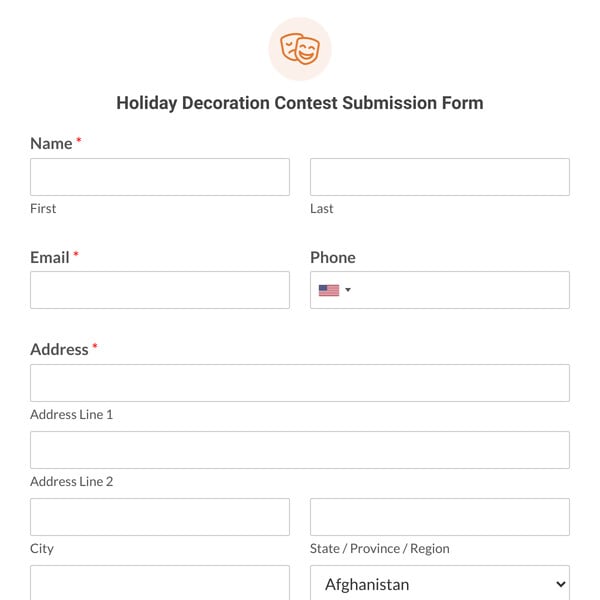 Holiday Decoration Contest Submission Form Template