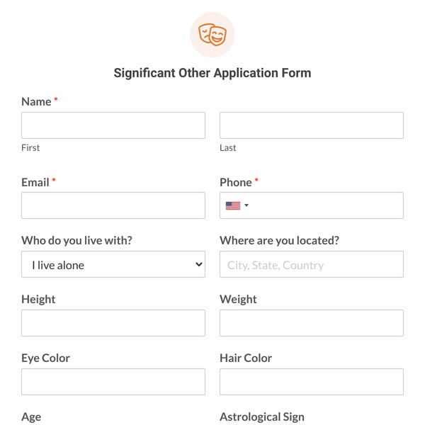 Significant Other Application Form Template