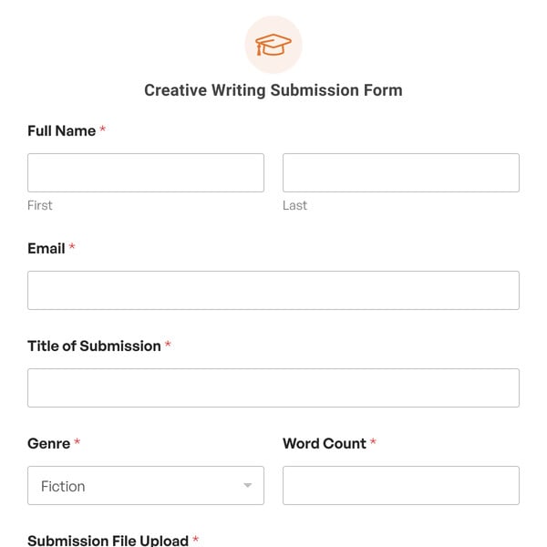 Creative Writing Submission Form Template