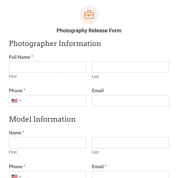 Photography Release Form Template