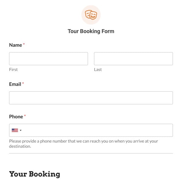 Tour Booking Form Template