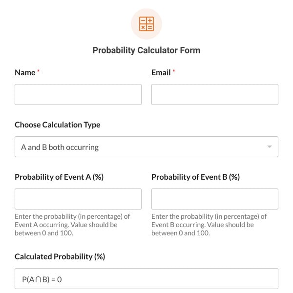Probability Calculator Form Template