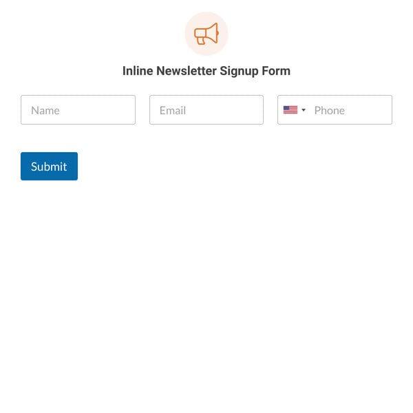 Inline Newsletter Signup Form Template