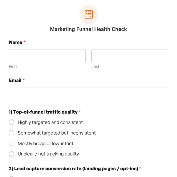 Marketing Funnel Health Check Template