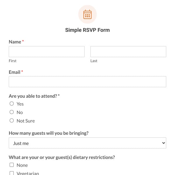 Simple RSVP Form Template
