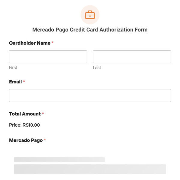 Mercado Pago Credit Card Authorization Form Template