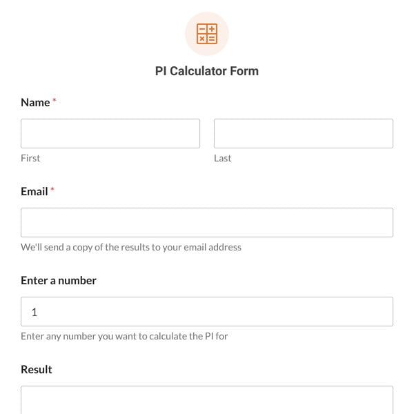 PI Calculator Form Template