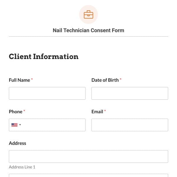 Nail Technician Consent Form Template