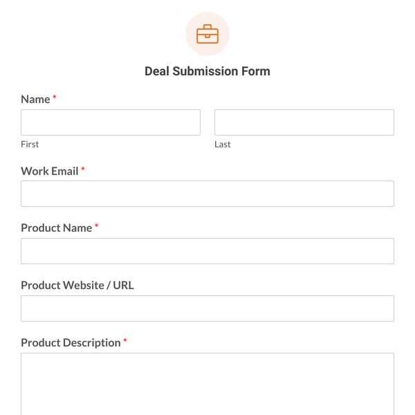Deal Submission Form Template