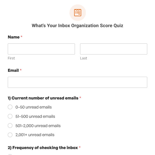 What's Your Inbox Organization Score Quiz Template