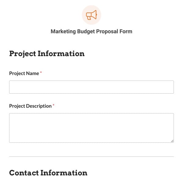 Marketing Budget Proposal Form Template