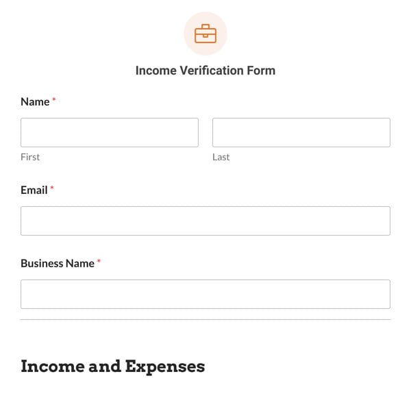 Income Verification Form Template