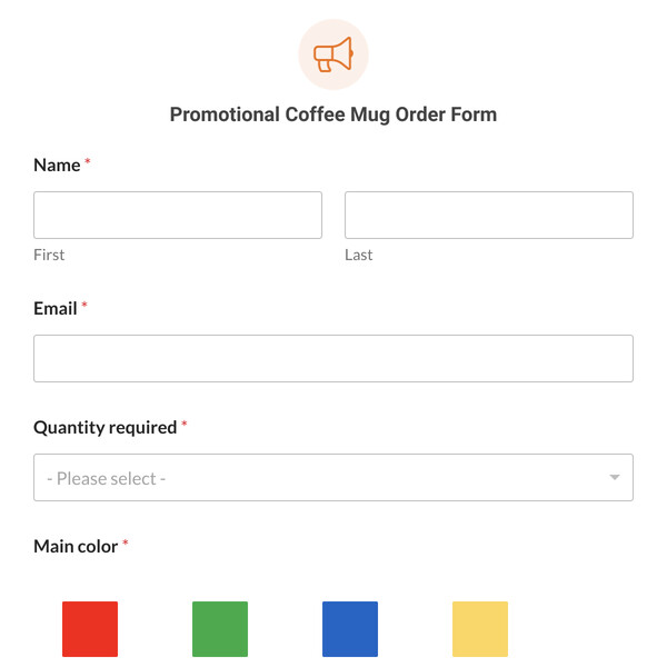 Promotional Coffee Mug Order Form Template