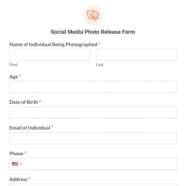 Social Media Photo Release Form Template