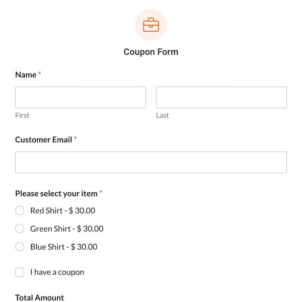 Coupon Form Template