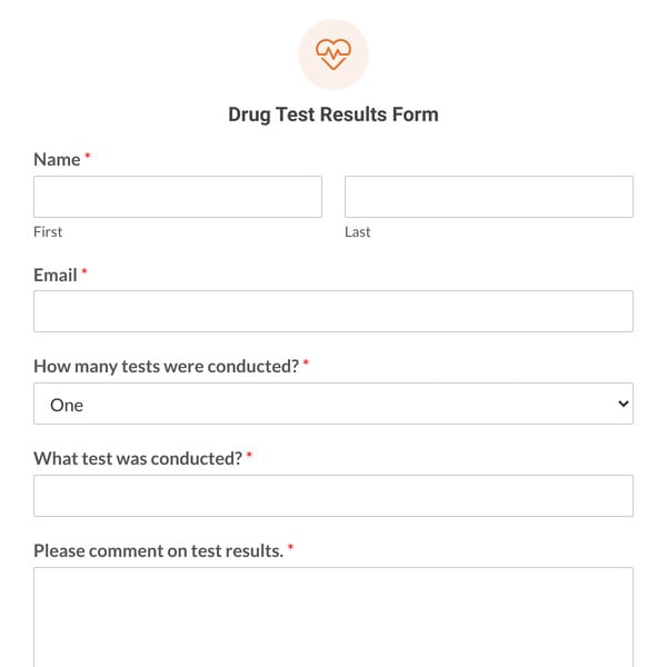 Drug Test Results Form Template
