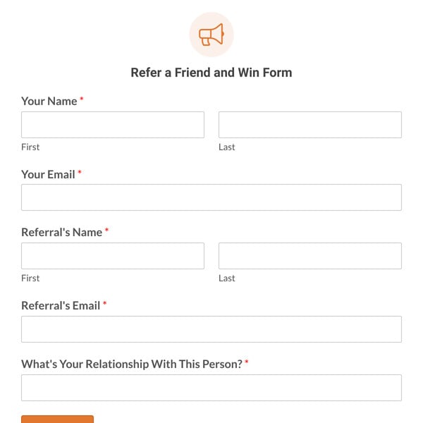 Refer a Friend and Win Form Template