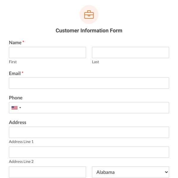 Customer Information Form Template