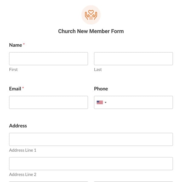 Church New Member Form Template