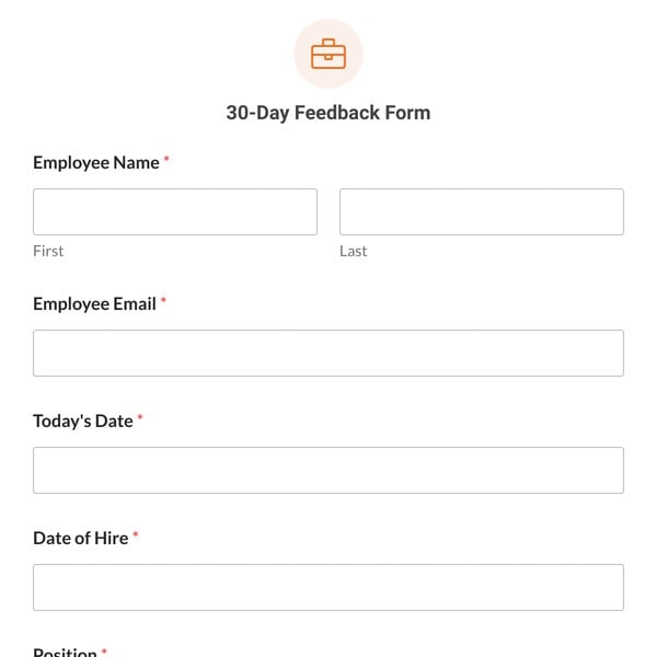 30-Day Feedback Form Template