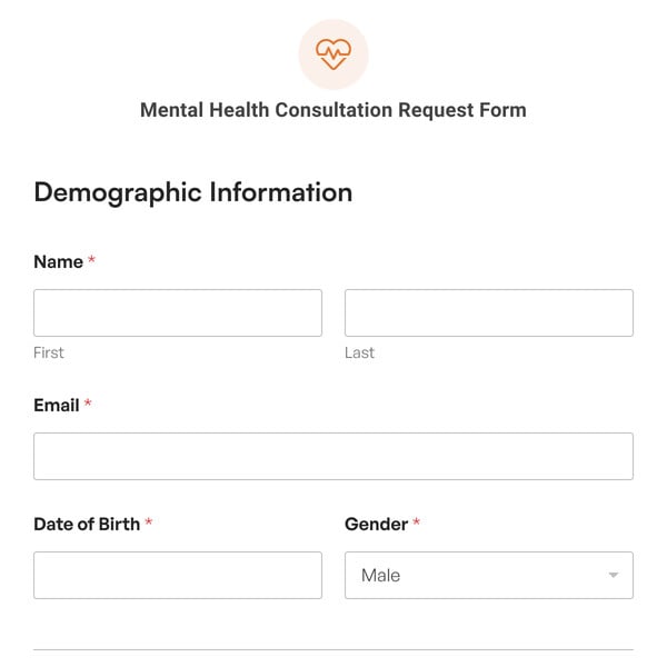 Mental Health Consultation Request Form Template
