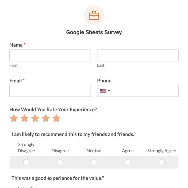 Google Sheets Survey Template