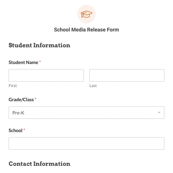 School Media Release Form Template