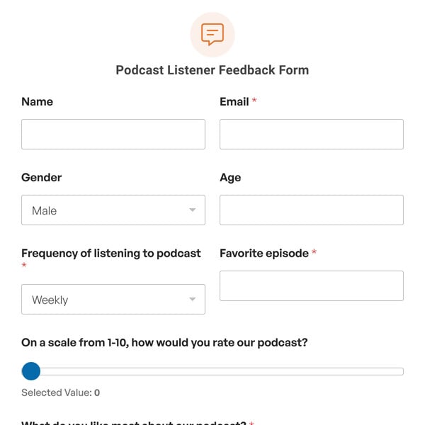 Podcast Listener Feedback Form Template