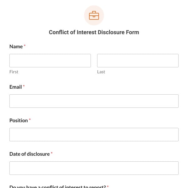 Conflict of Interest Disclosure Form Template