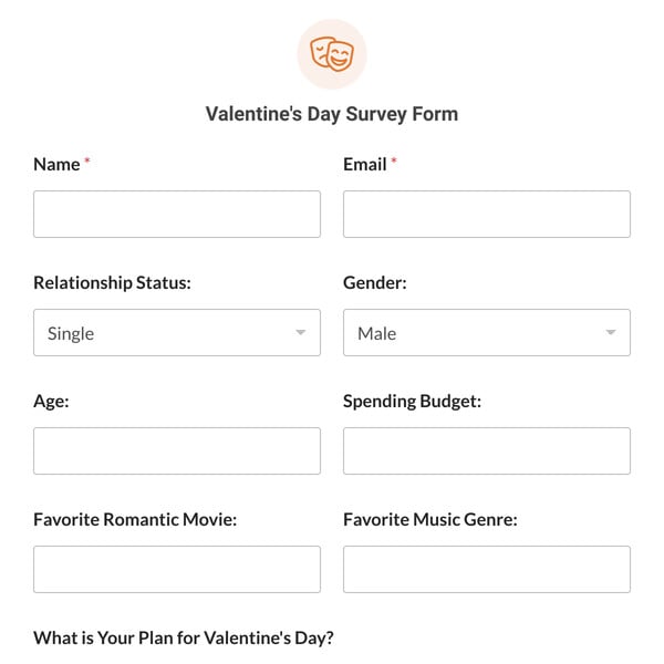 Valentine's Day Survey Form Template