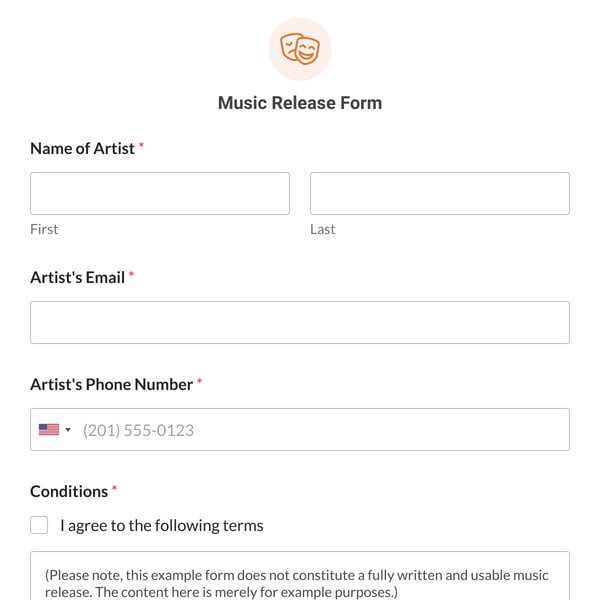 Music Release Form Template