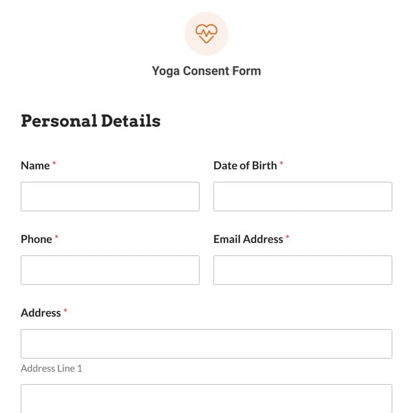 Yoga Consent Form Template