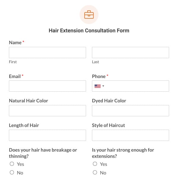 Hair Extension Consultation Form Template