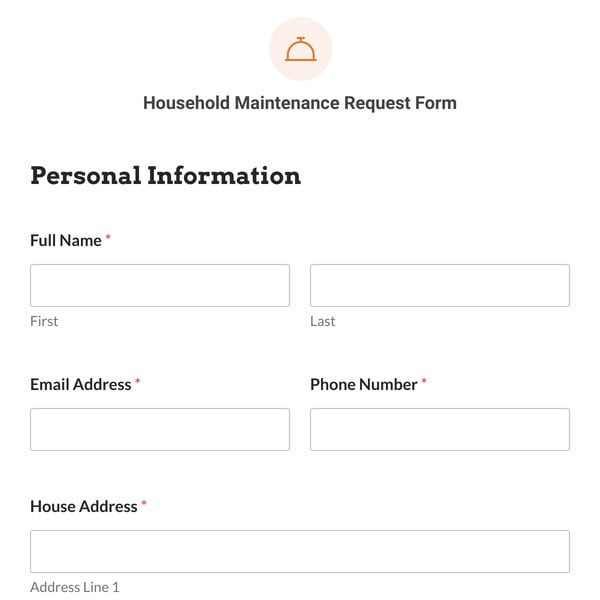 Household Maintenance Request Form Template