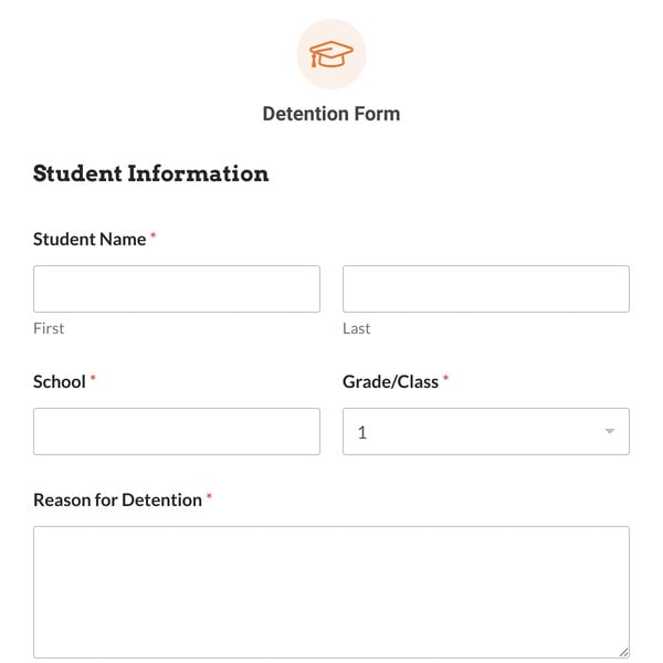 Detention Form Template