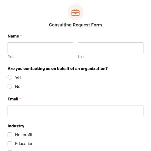 Consulting Request Form Template