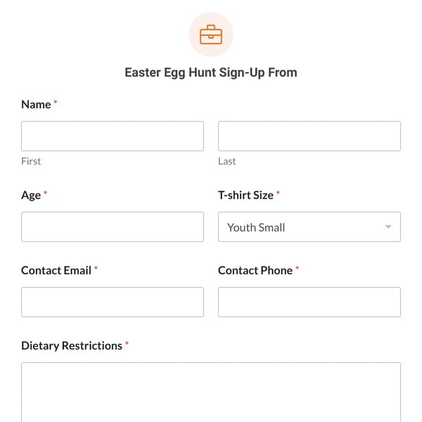 Easter Egg Hunt Sign-Up From Template