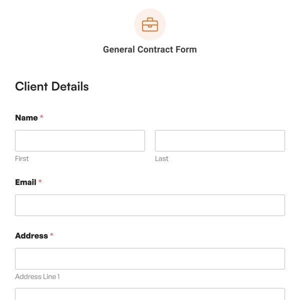General Contract Form Template