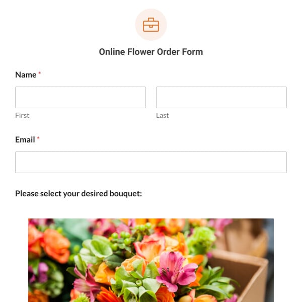 Online Flower Order Form Template
